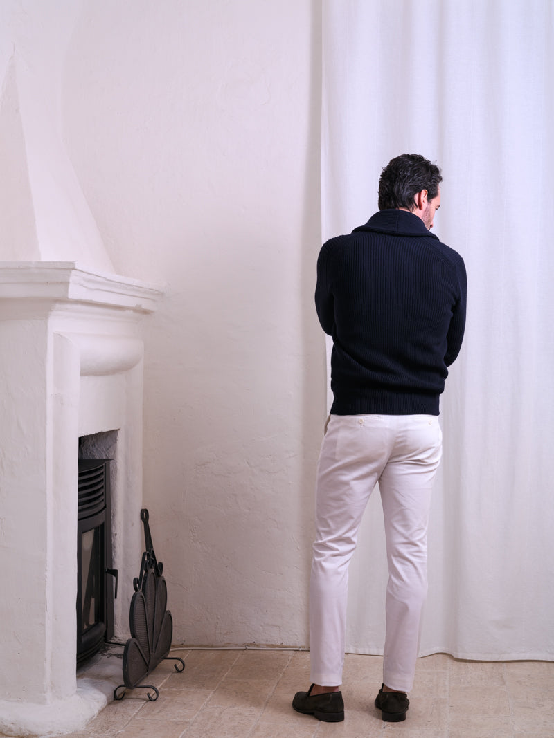 COMMANDER | CARDIGAN | VIRGIN WOOL | BLUE ZERO