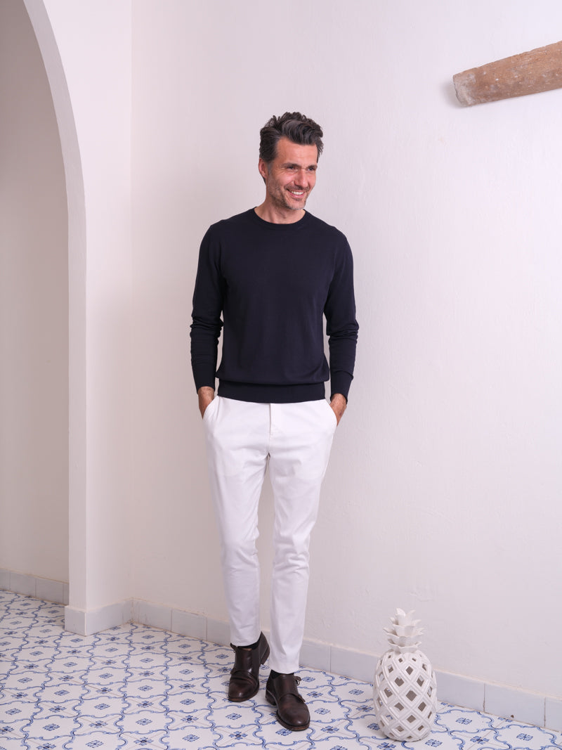 ESSENZA BLU | GIROCOLLO | SETA - COTONE | BLU ZERO