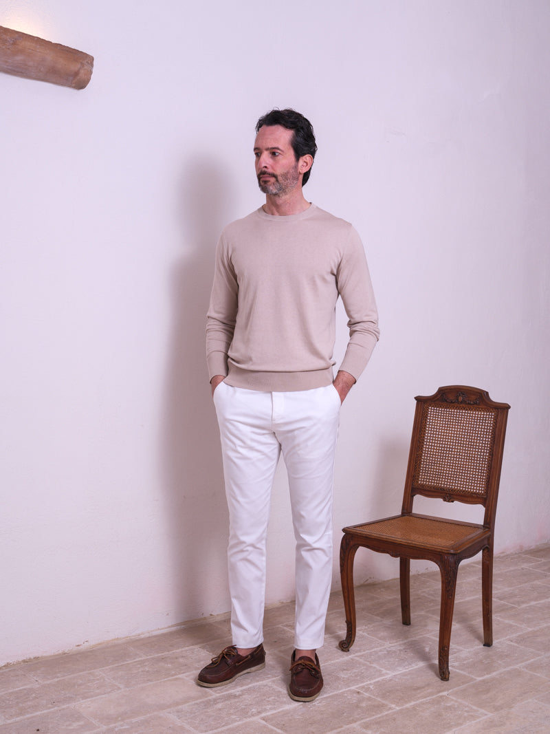 ESSENZA SABBIA | GIROCOLLO | SETA - COTONE | SABBIA