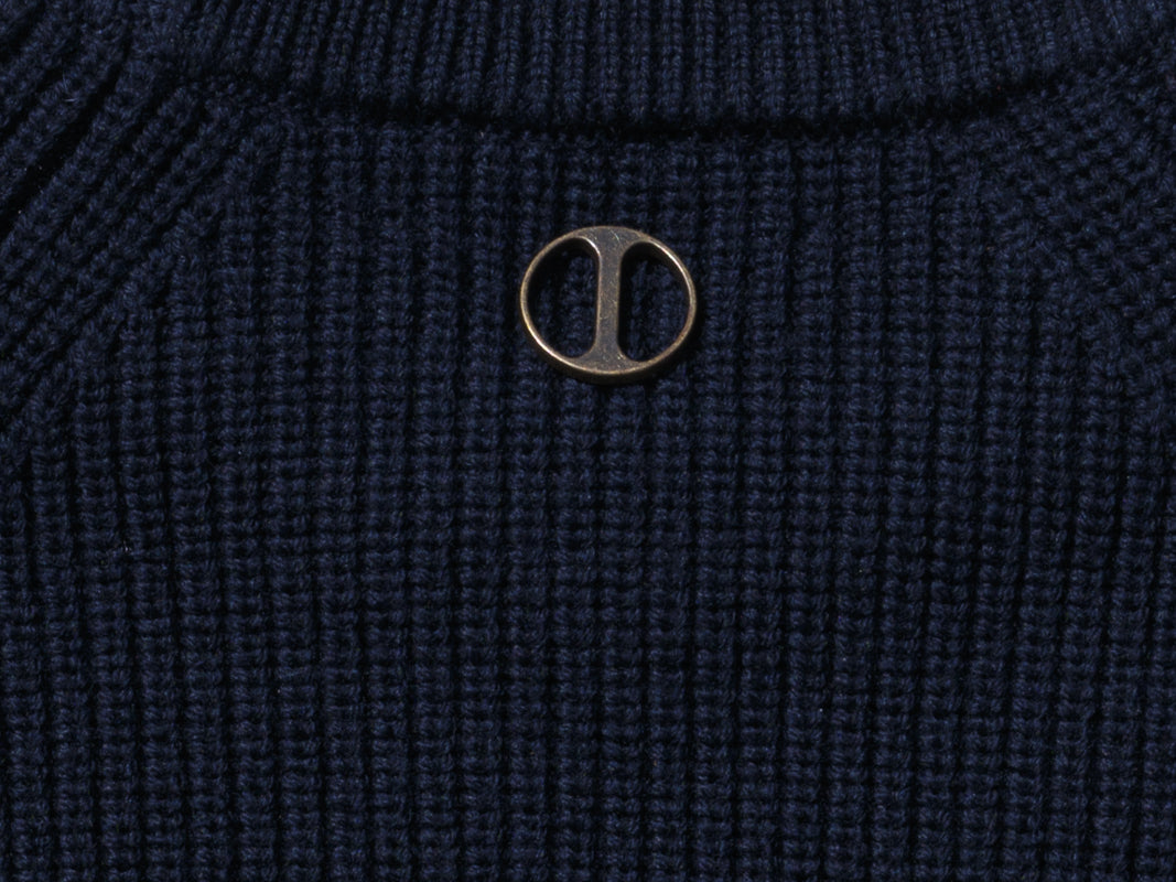 MEDIANO | RAGLAN CREW NECK | VIRGIN WOOL | BLUE ZERO