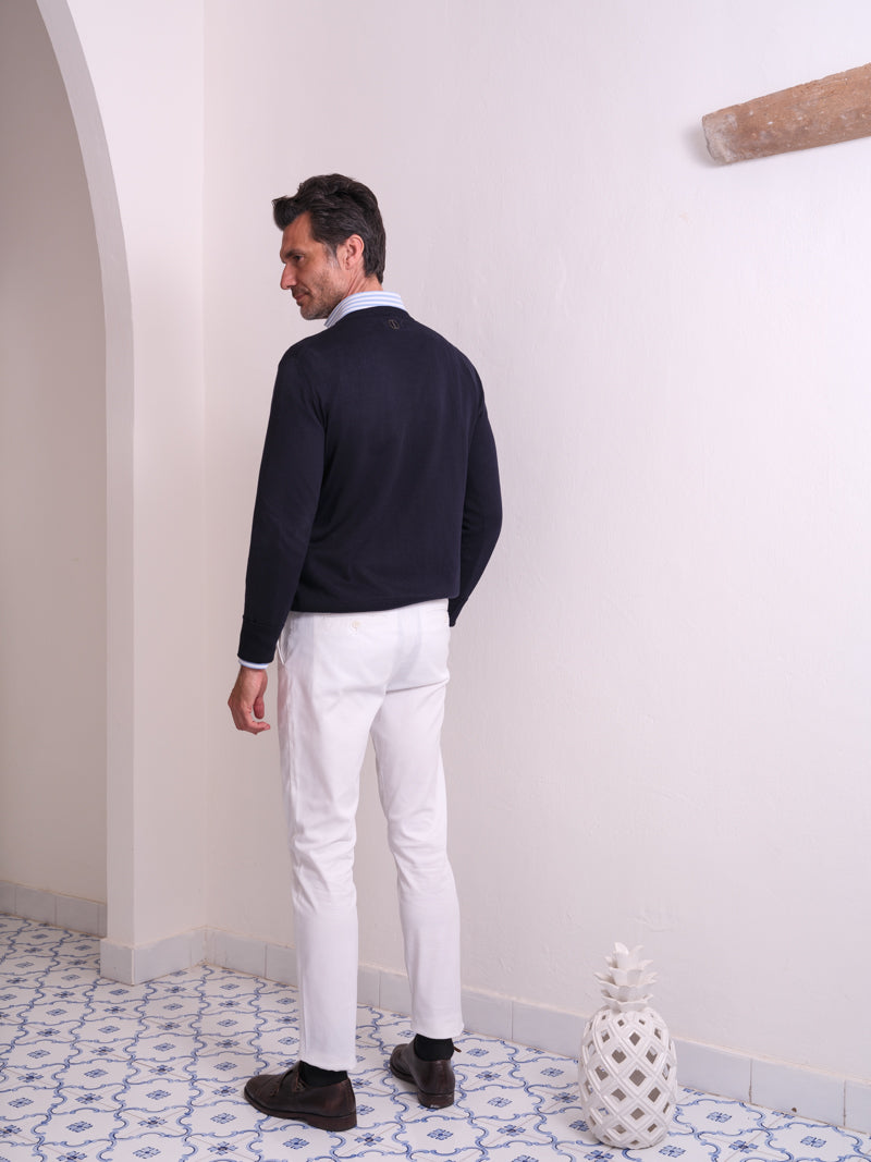 ESSENZA BLU | GIROCOLLO | SETA - COTONE | BLU ZERO