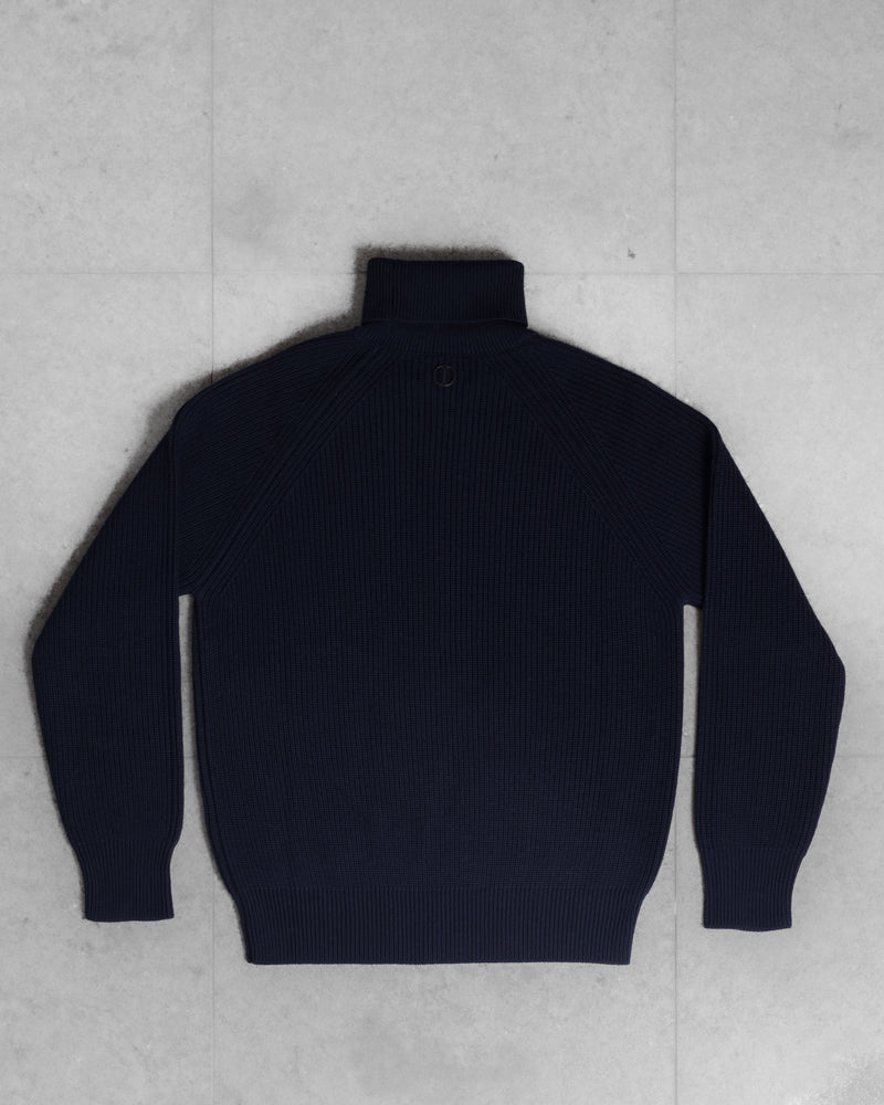 DOLCE VITA | COLLO ALTO RAGLAN | LANA VERGINE | BLU ZERO