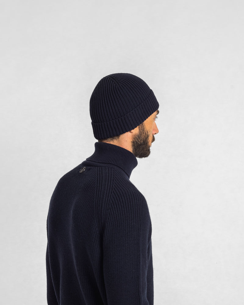 HUNTER | PEARL RIB CAP | VIRGIN WOOL | BLUE ZERO