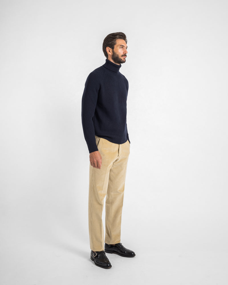 DOLCE VITA | RAGLAN HIGH NECK | VIRGIN WOOL | BLUE ZERO