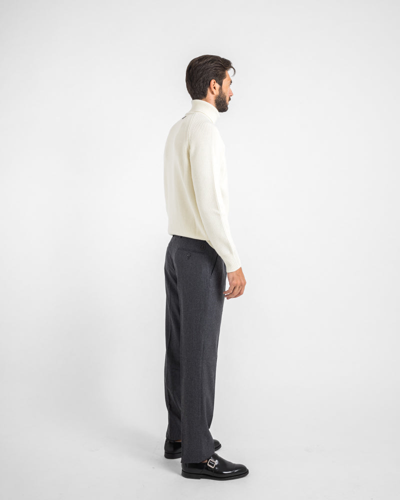 DOLCE VITA | COLLO ALTO RAGLAN | LANA VERGINE | PANNA