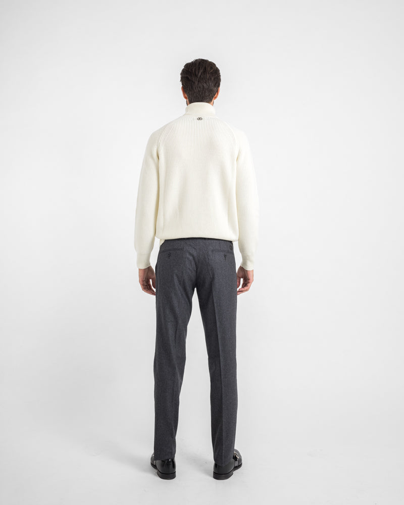DOLCE VITA | COLLO ALTO RAGLAN | LANA VERGINE | PANNA